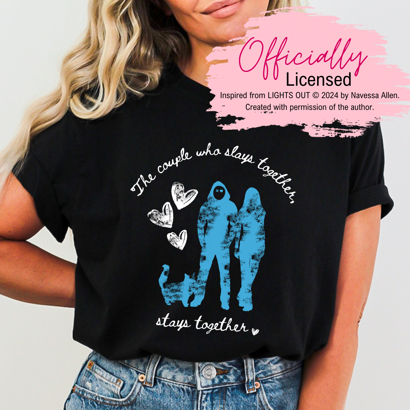 Officially Licensed Lights Out Book - Navessa Allen - A Family Who Slays Together Stays Together - Into Darkness - Shirt - Book Merch - Dark Romance
