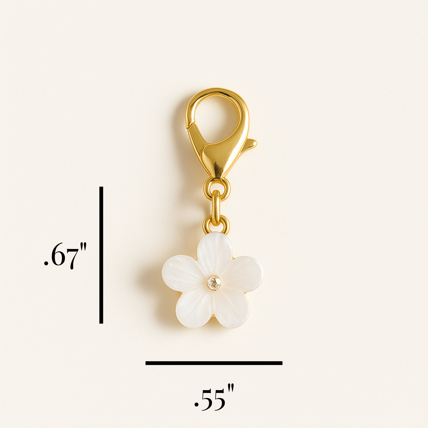 White Flower Kindle Charm
