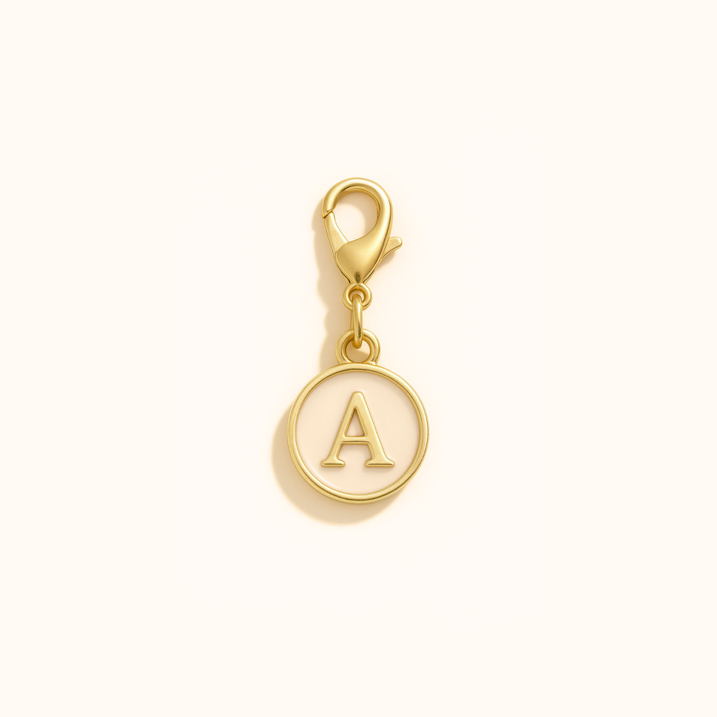 White Initial Kindle Charm