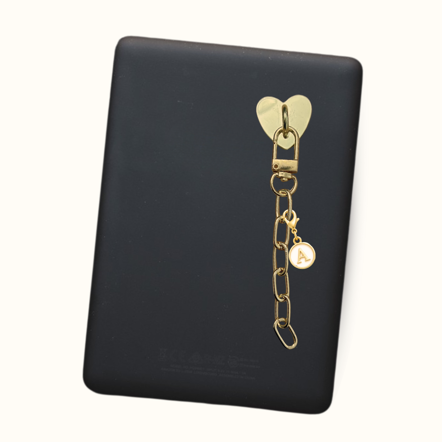 White Initial Kindle Charm