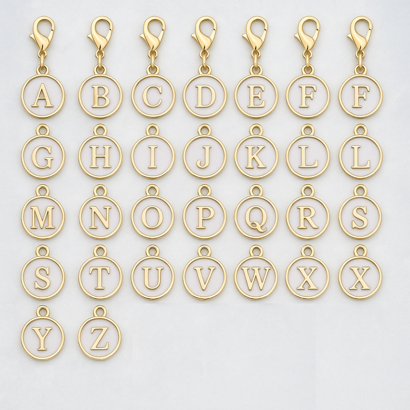 White Initial Kindle Charm