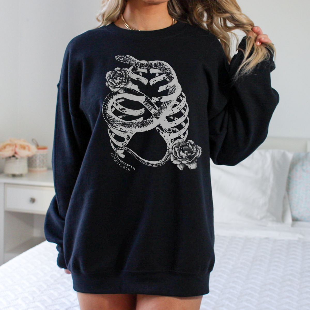 Officially Licensed Leigh Rivers Insatiable Sweatshirt No Back Print