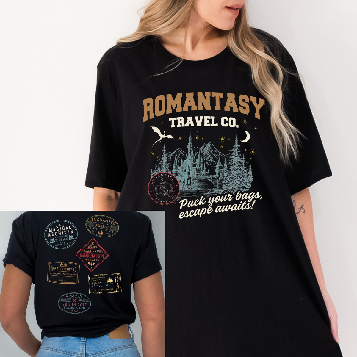 Romantasy Travel Co. Front & Back Shirt