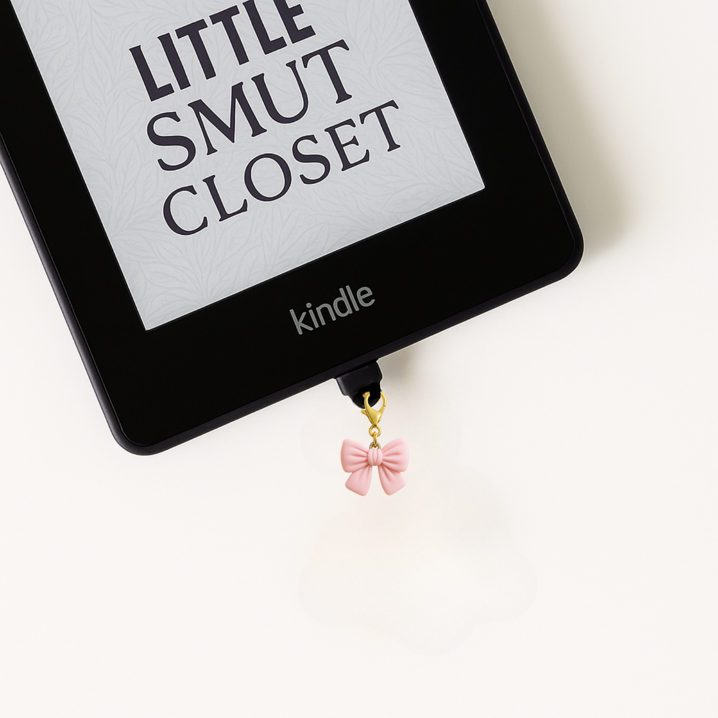 Big Pink Bow Kindle Charm