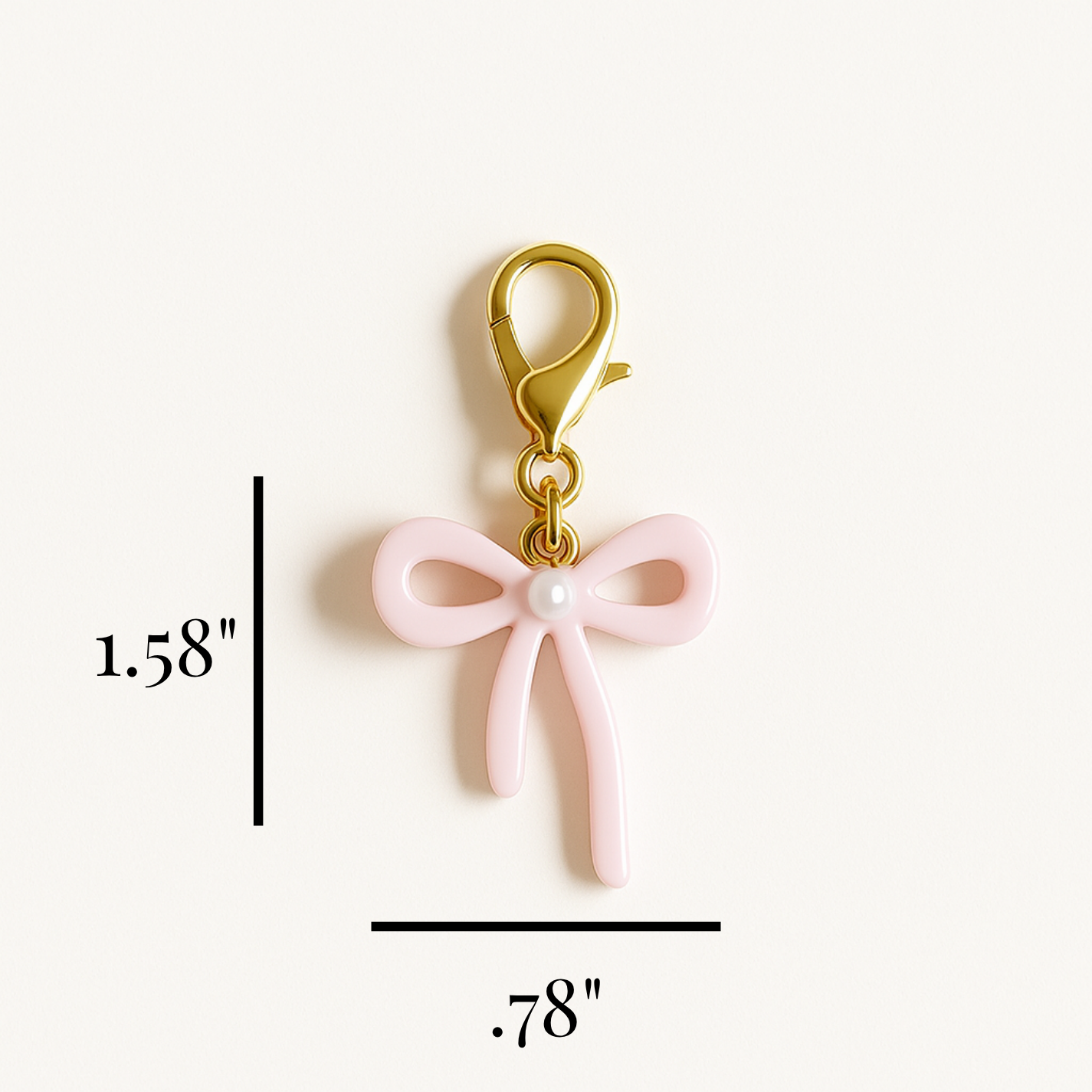 Thin Pink Bow Kindle Charm