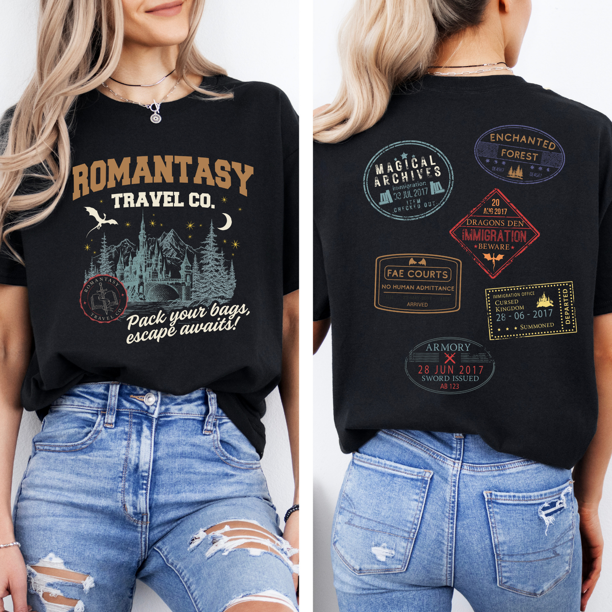 Romantasy Travel Co. Front & Back Shirt