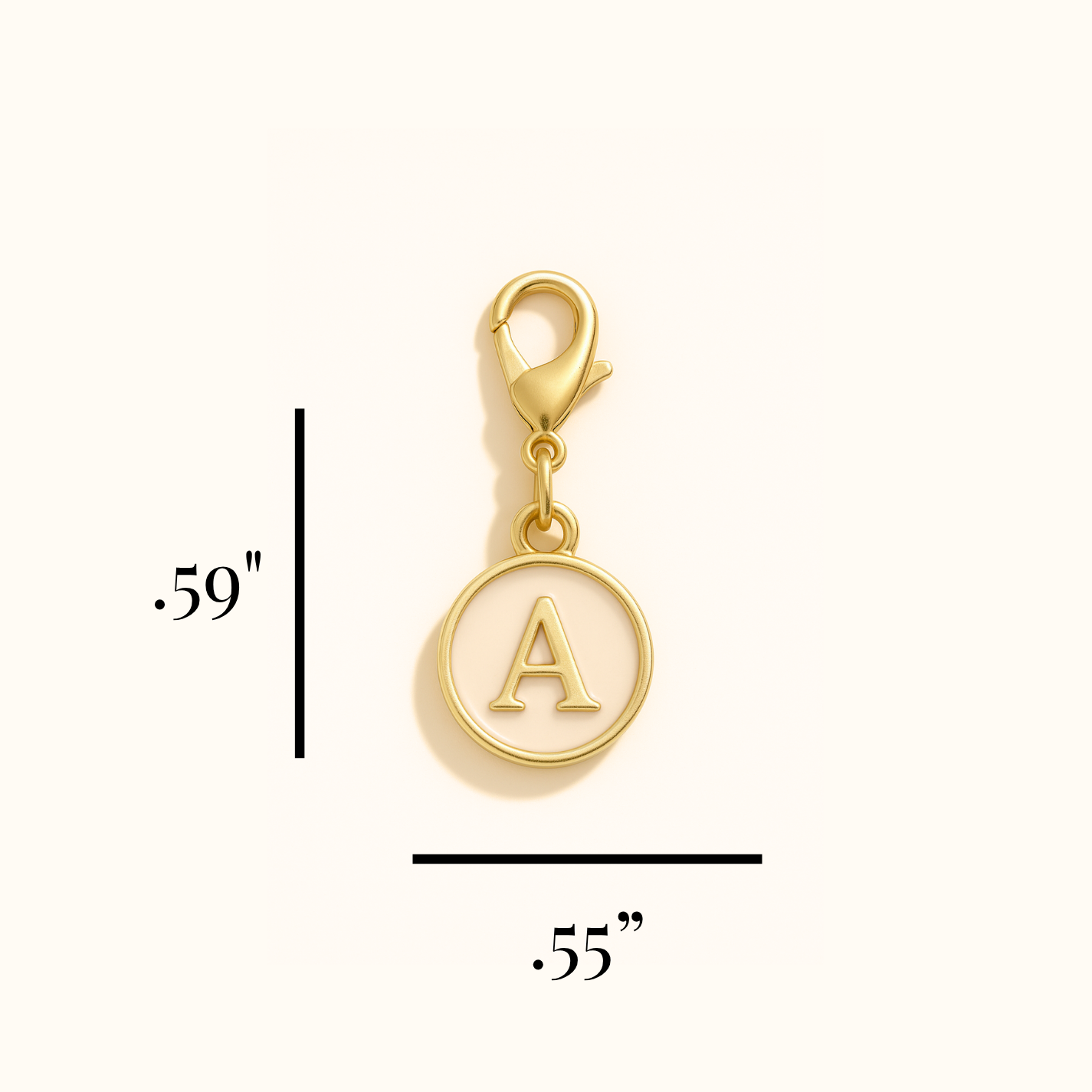 White Initial Kindle Charm