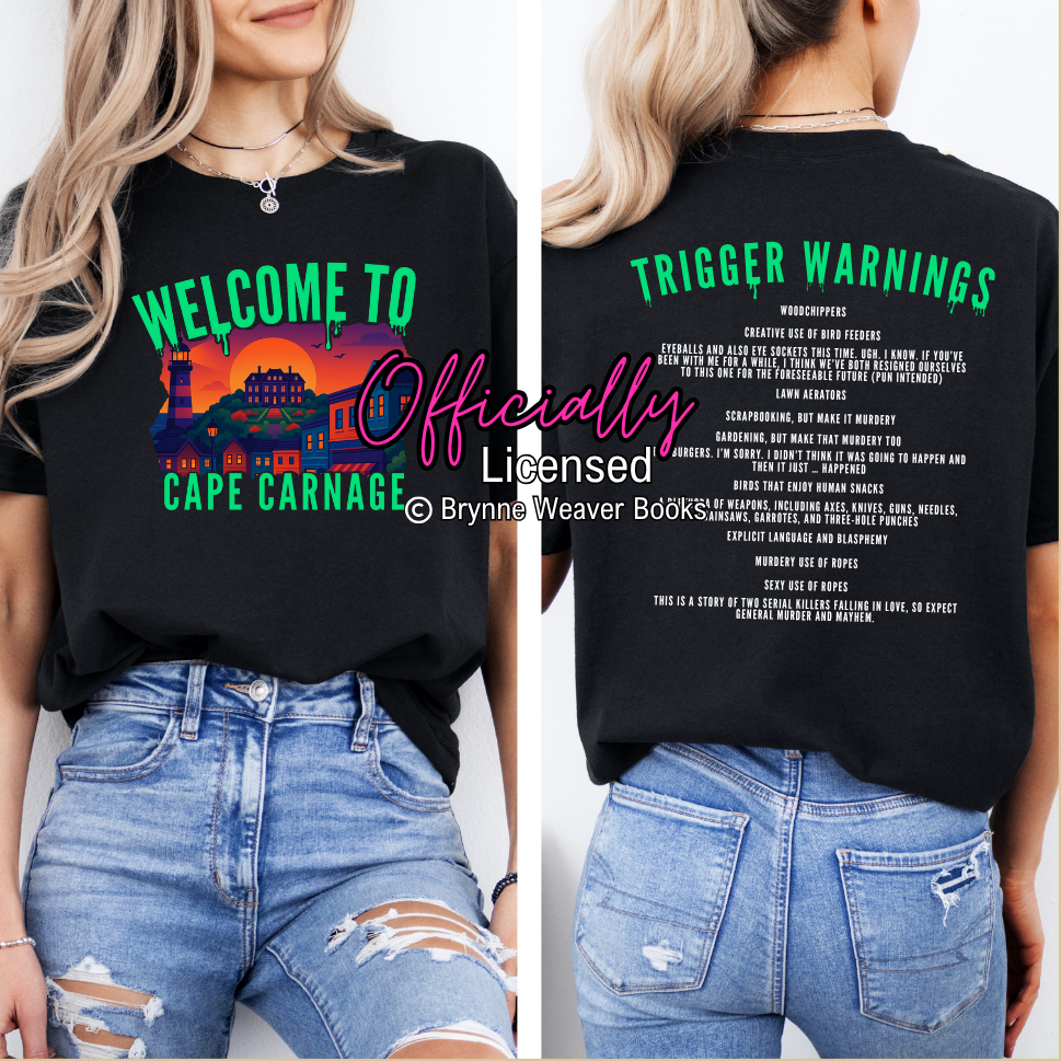 Officially Licensed Brynne Weaver Cape Carnage Trigger Warning Shirt