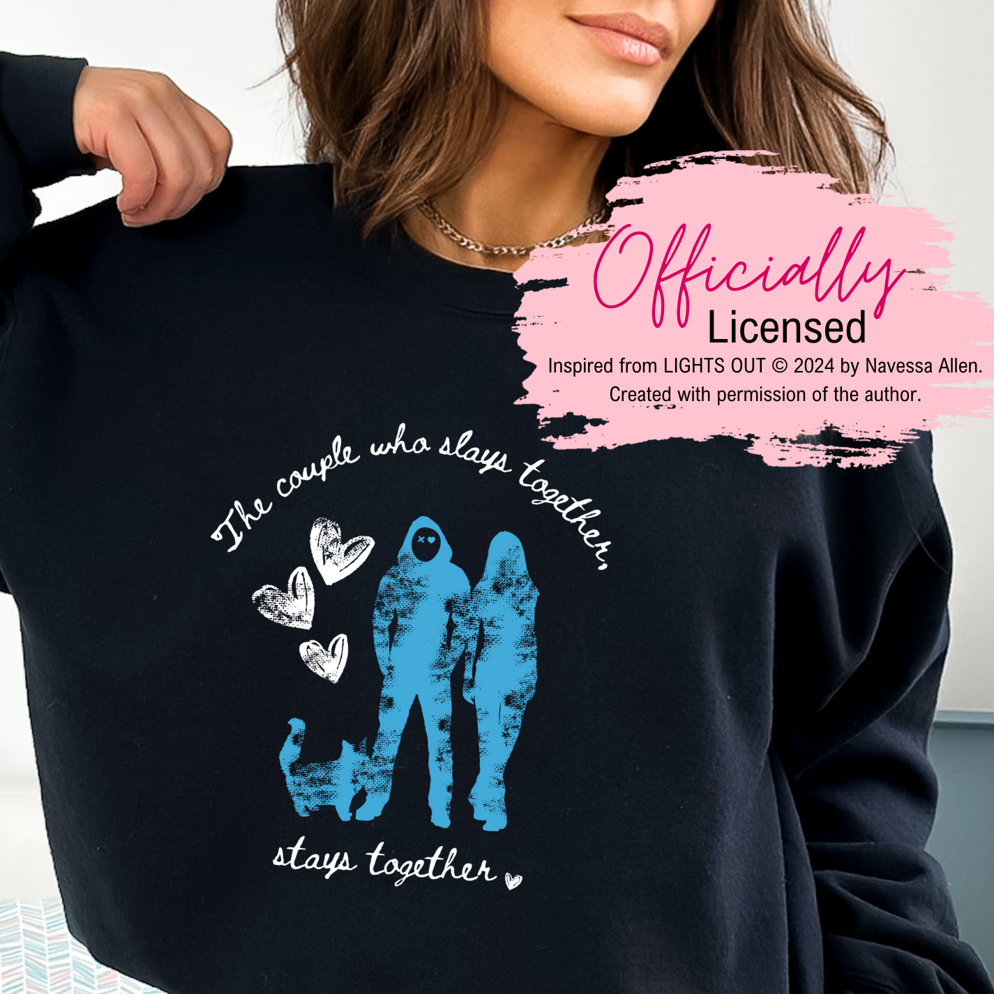 Officially Licensed Lights Out Book - Navessa Allen - A Couple Who Slays Together Stays Together - Sweatshirt - Book Merch - Dark Romance