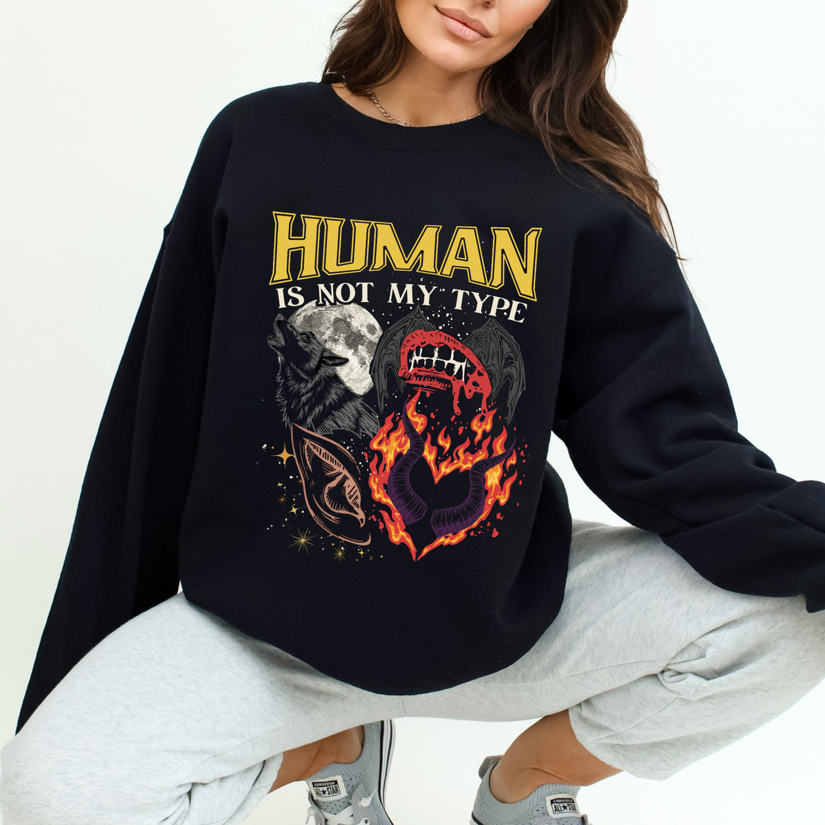 Human Is Not My Type Romantasy Sweatshirt