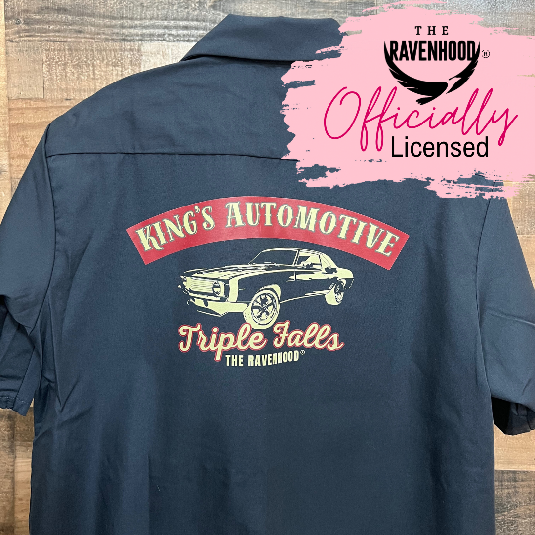 Officially Licensed The Ravenhood Mechanic Work Shirt – King’s Automotive