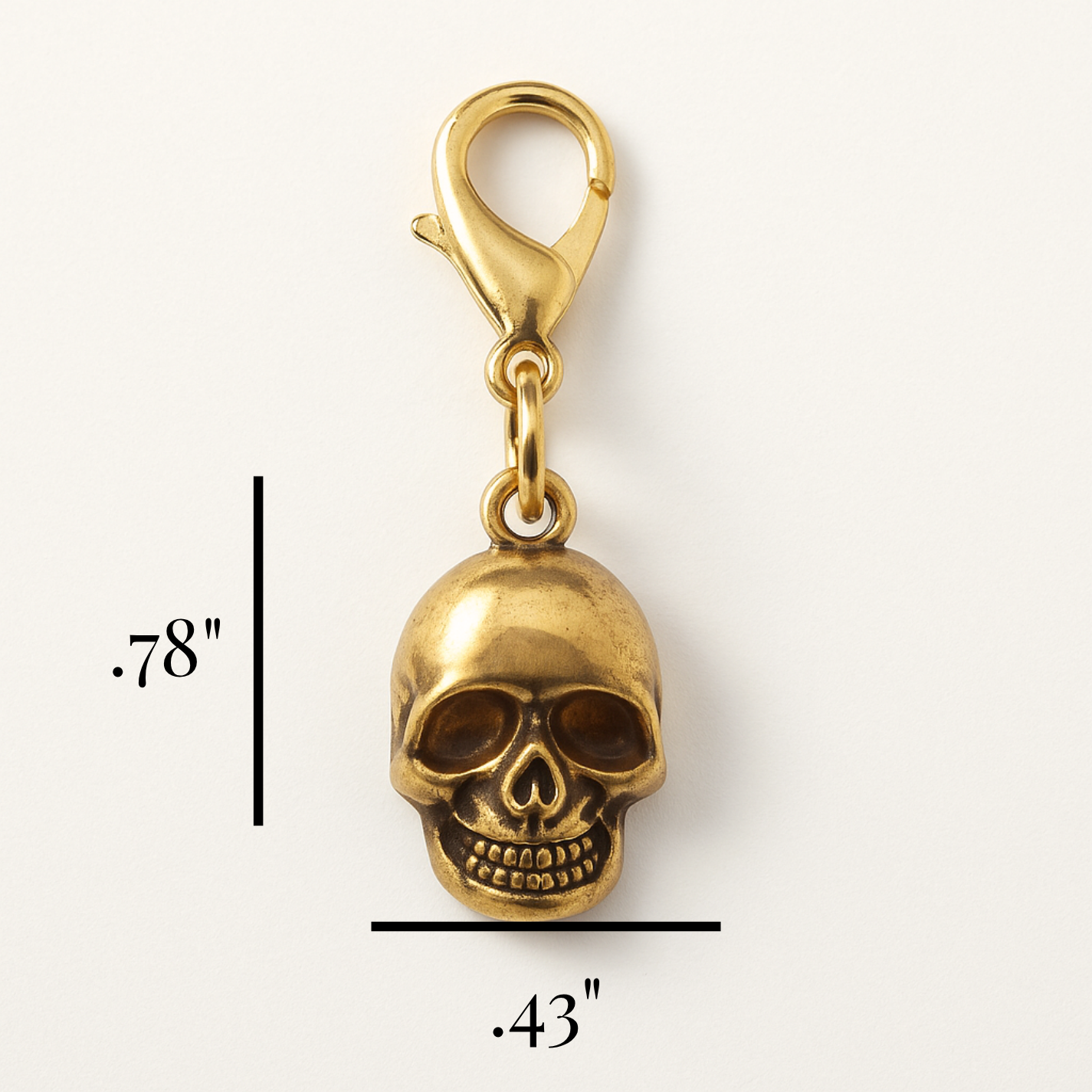 Gold Skull Kindle Charm