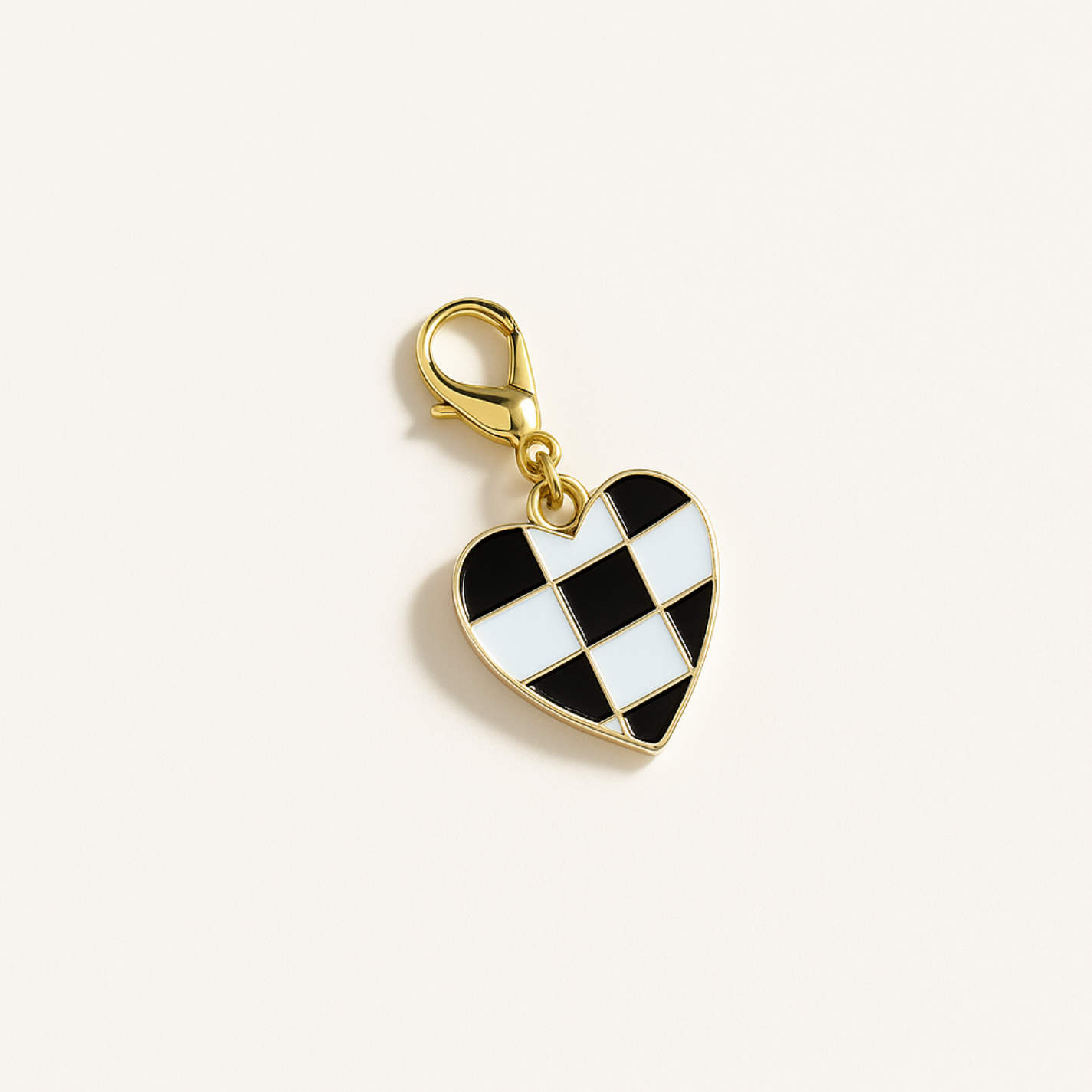 Checkered Heart Kindle Charm