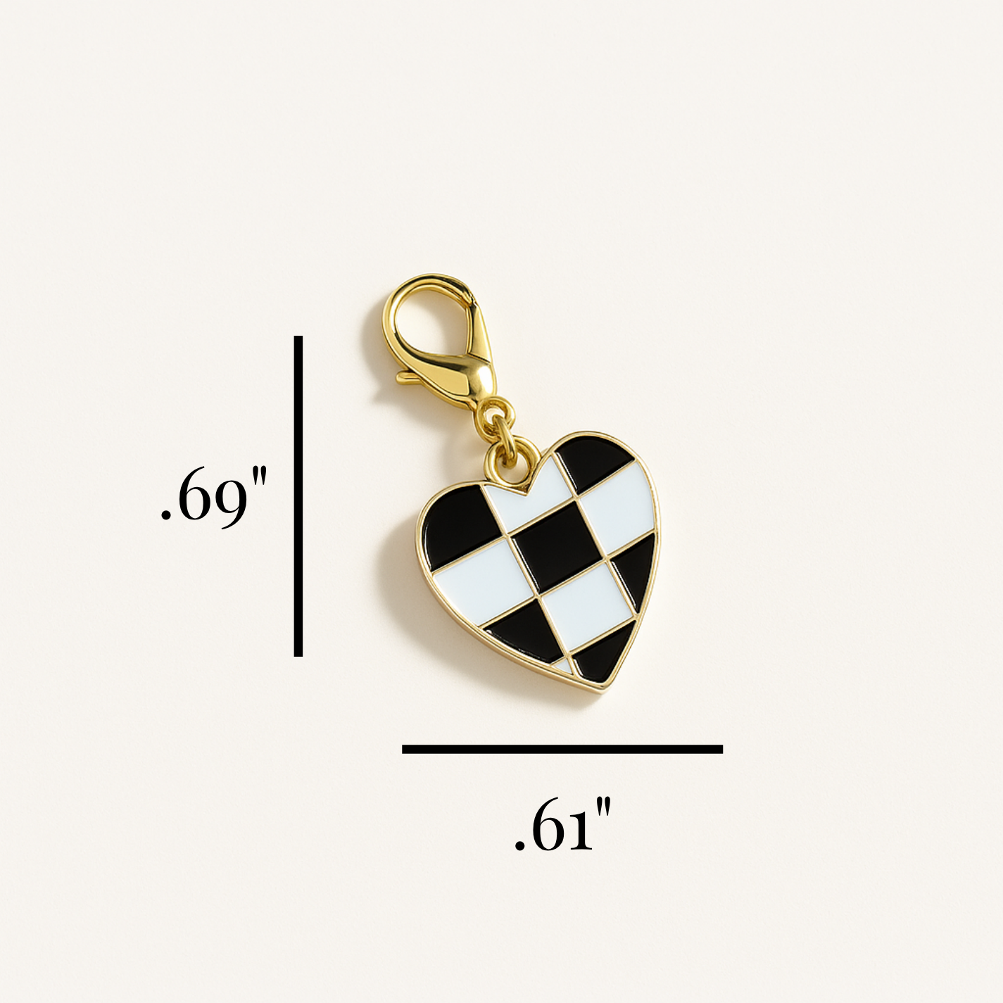 Checkered Heart Kindle Charm