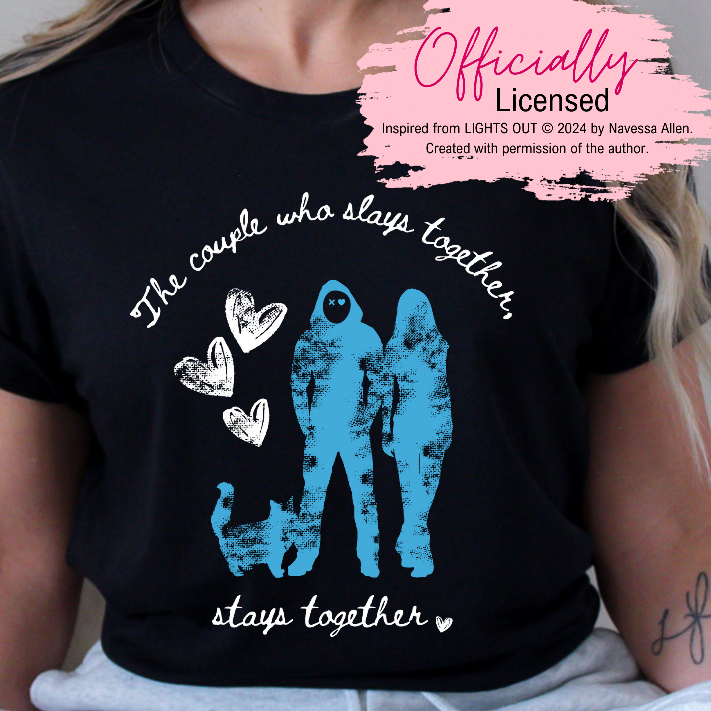 Officially Licensed Lights Out Book - Navessa Allen - A Family Who Slays Together Stays Together - Into Darkness - Shirt - Book Merch - Dark Romance