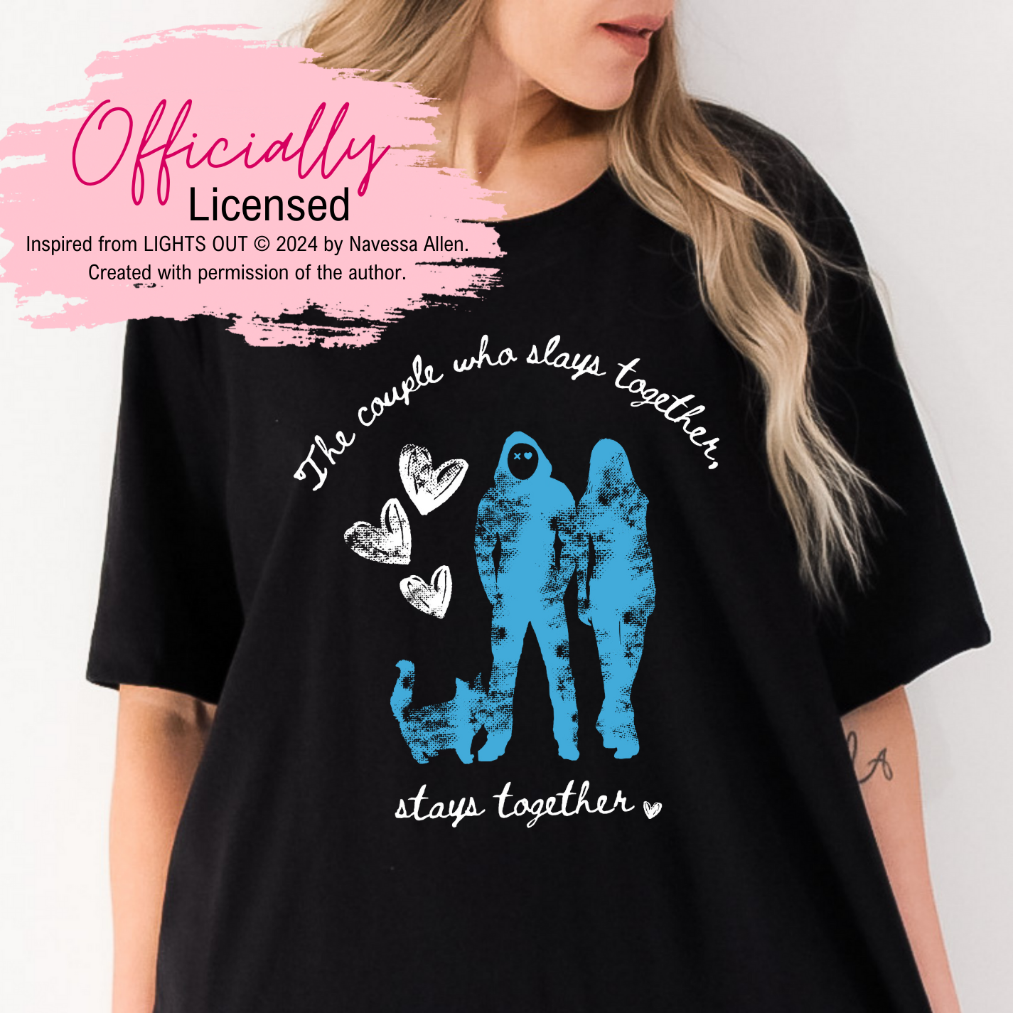 Officially Licensed Lights Out Book - Navessa Allen - A Family Who Slays Together Stays Together - Into Darkness - Shirt - Book Merch - Dark Romance