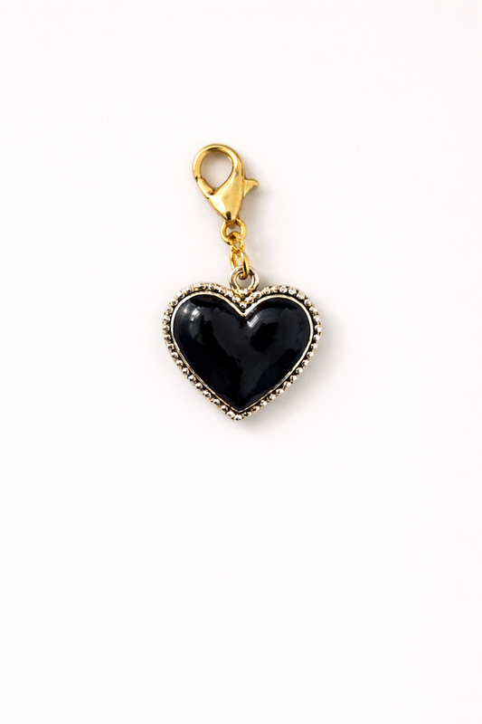 Black Heart Kindle Charm
